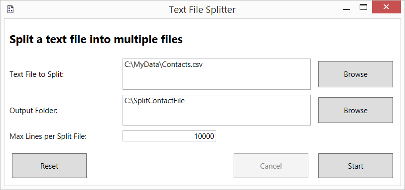 split text file into multiple files windows